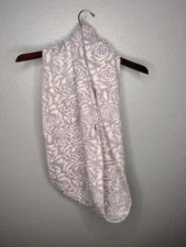 Karl Lagerfeld Infinity Scarf Floral Lavender White Fuzzy Ski Winter O