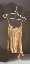 Y2K MODA International Blush Pink Sheer Beaded Sequin Satin Cami Top Size Small