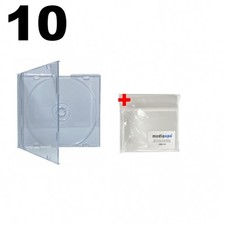 10 SLIM SUPER Clear CD Jewel Cases 100 OPP Bags
