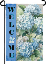 Hydrangea Garden Flags Welcome Spring Summer Yard Flag Waterproof Blue Floral Ga