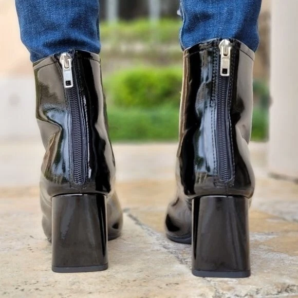 Botines para mujer PAT negros al tobillo con punta cuadrada Foto 4 de 4