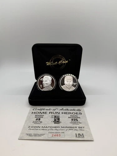 Roger Maris Mark McGwire MLB One Troy Ounce .999 Fine Silver Medallion Set/2,500