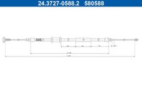Handbremsseil Seilzug FÜR Fiat, CitroËN, Peugeot - ATE 24.3727-0588.2