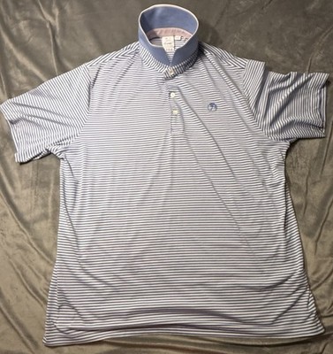 Puma Arnold Palmer Golf Polo Shirt - XL- Blue White Stripe Short Sleeve New