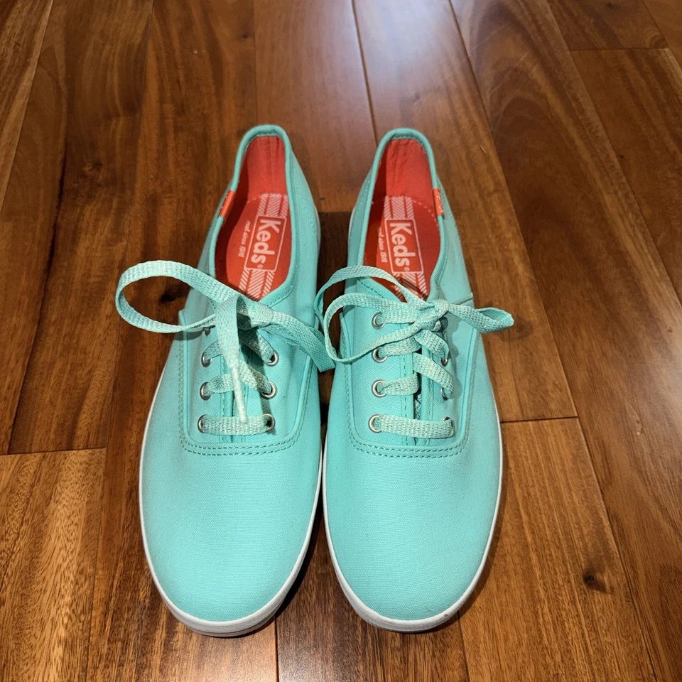 Tenis para mujer Keds Champion Oxford de lona verde azulado talla 7,5 de EE. UU. Foto 3 de 4