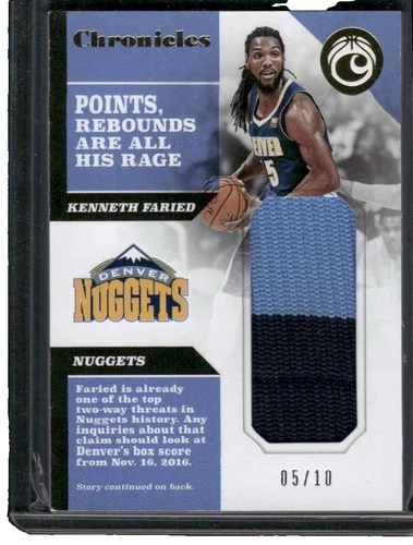 Kenneth Faried Basketball 2017-18 Season Sports Trading Card Singles
