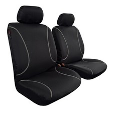 For Hyundai Tucson 2017-2025 Car Front Seat Covers Waterproof Black Canvas 2PCS