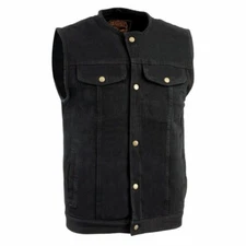 Milwaukee Leather 1937 Men's Collarless Denim Club Style Motorcycle Rider Vest