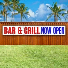 BAR & GRILL NOW OPEN Advertising Vinyl Banner Flag Sign LARGE HUGE XXL SIZE