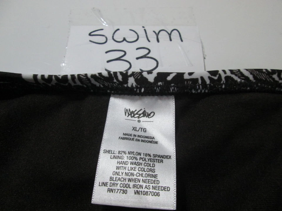 Mossimo Mujer Talla XL Bikini Parte Inferior Marrón/Blanco Hipster Acanalado Lateral Traje de Baño Foto 4 de 4