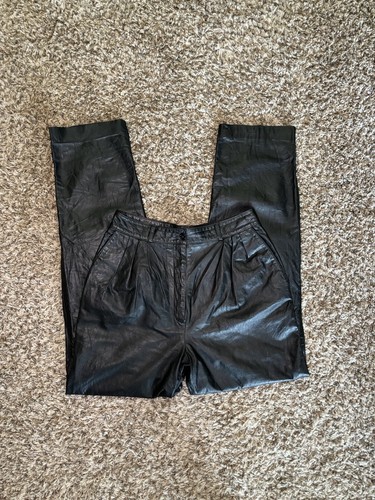 Pantalon Cuir Noir Pour Femme AM STUDIO Taille 10 - Longueur 42 Pouces, Très Bon état