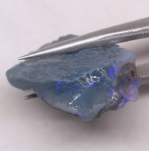 Australia Natural LIGHTNING RIDGE DARK BASE OPAL Gamble Cutting Rough 9.60cts