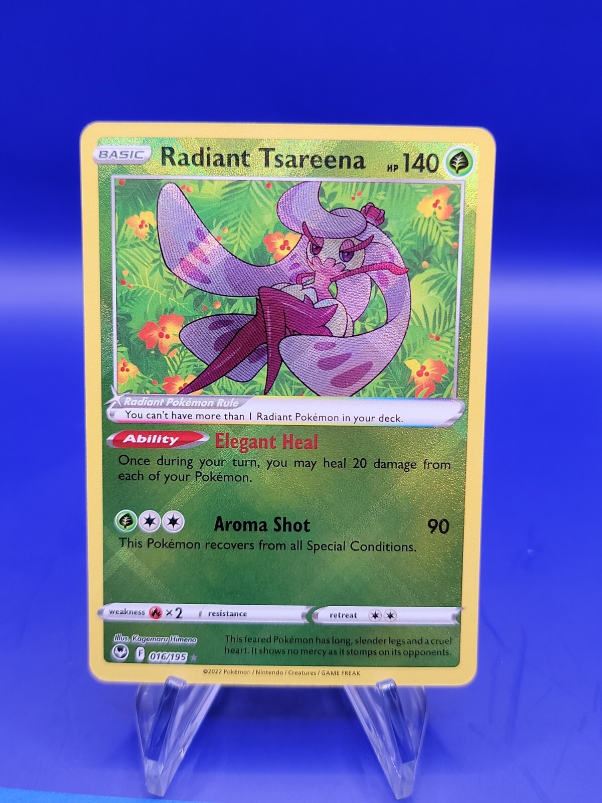 Pokémon TCG Radiant Tsareena Silver Tempest 016/195 Holo Radiant Rare, NM/M
