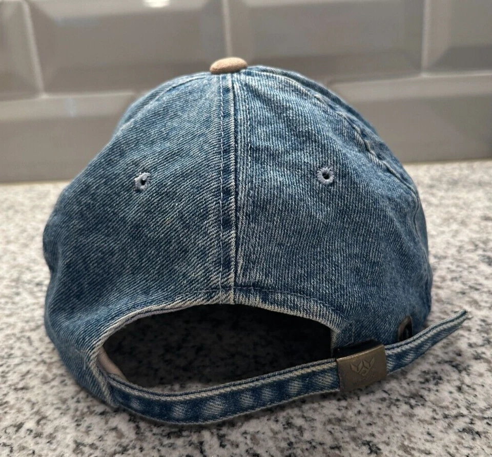VTG Harley Davidson Hat Cap Denim Suede Leather Brim Motorcycle 90s Strapback - Image 3 of 4