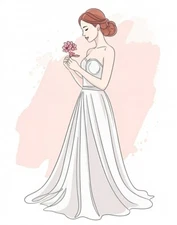 Digital Minimalist Line Art Woman Portrait - Modern Abstract Wall Art Print