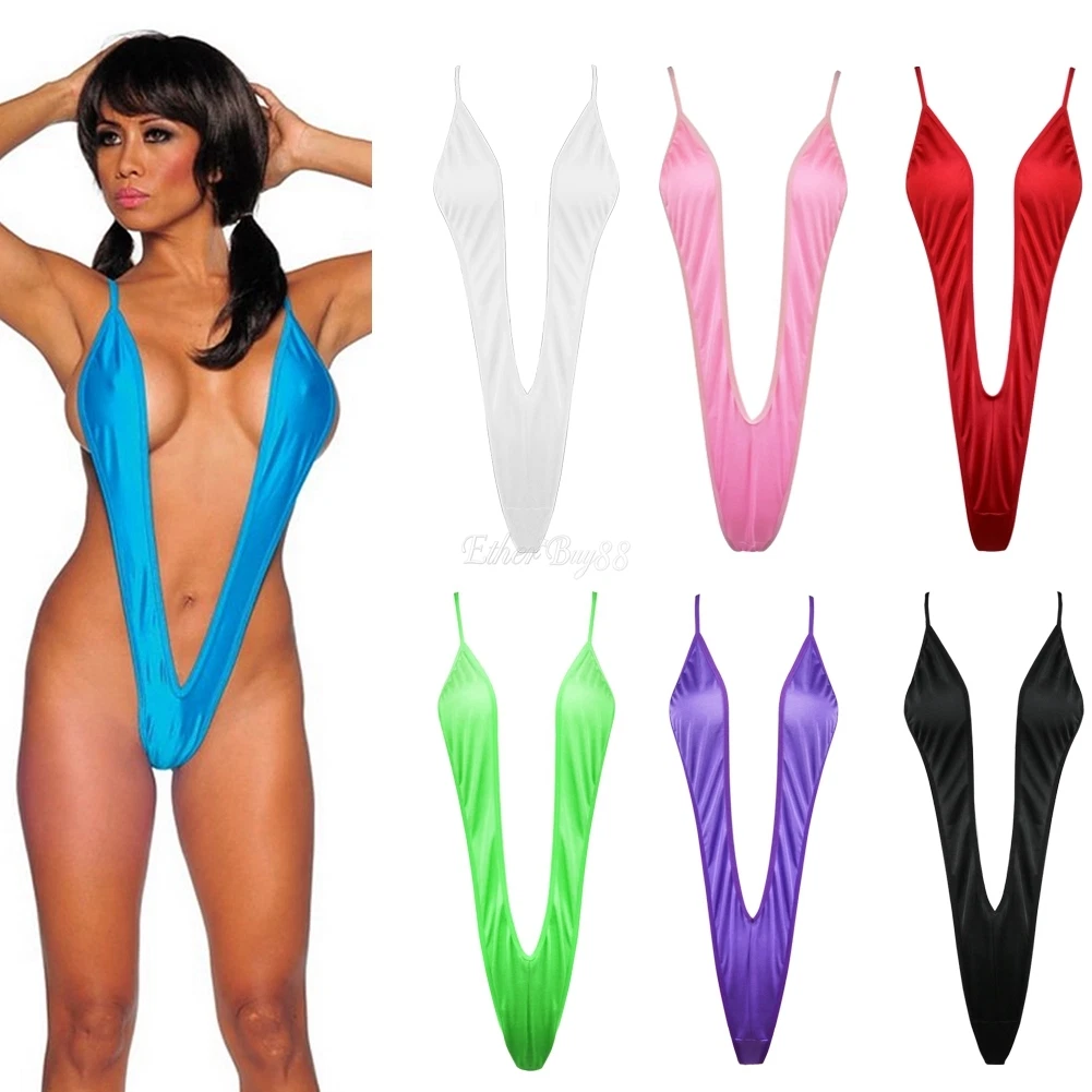 Women Swimwear Micro Bikini Bra Mini V-string Thong Slingshot One Piece  Monokini