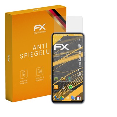 atFoliX 3x Panzerfolie für Tecno Camon 18P Schutzfolie matt&stoßfest Folie