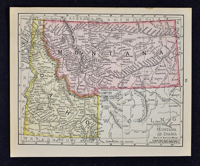 1900 Mcnally Map Montana Idaho Billings Helena Butte Boise Bitter Root Mountains Ebay 1900 Mcnally Map Montana Idaho Billings Helena Butte Boise Bitter Root Mountains Ebay