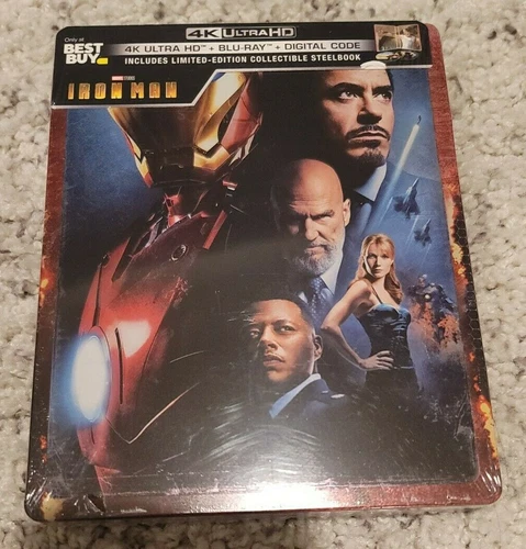 IRON MAN 4K UHD Blu-ray Digital STEELBOOK RARE LIMITED Best Buy USA Edition!!
