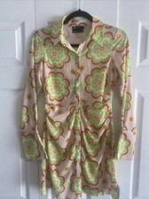 Asos Women's 4  Green Floral Hippie Dress Mod NEW Cosplay Retro