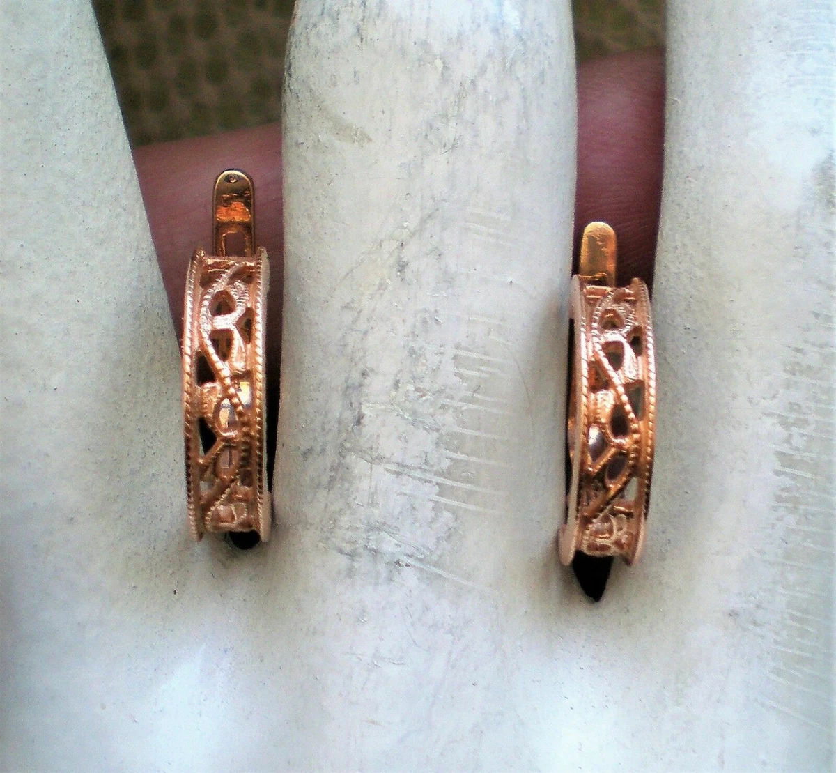 Russian gold shop earrings sale