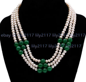 Genuine 10mm Red Jade & 6-7mm White Pearl Beads Necklace 18" 