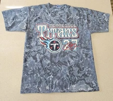 VTG Tennessee Titans Shirt Adult Large Blue Tie Dye All Sport USA Eddie George 