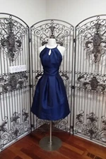 2907  ALFRED SUNG D534 NAVY SZ 6 $181  COCKTAIL  PARTY FORMAL DRESS GOWN