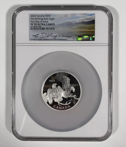 2023 Canada $30, 2 Ounce Striking Bald Eagle NGC Pf 70 Ucam FDOI Designer Sig