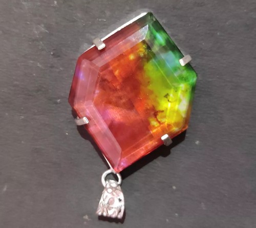 AAA + natürlicher Ammolith 925 massiv Silber Fancy Cut Anhänger 103,90 ct lose Edelstein - Bild 8 von 10
