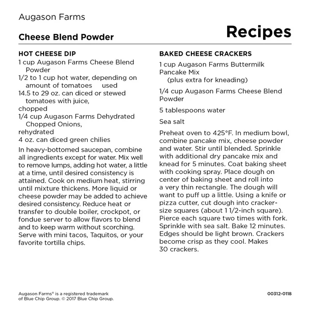 Cheese Blend Powder Gluten Free Food Storage Everyday Meal Prep Large