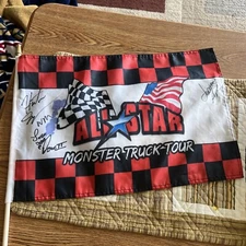 All Star Monster Truck Tour Signed Team Flag Feld Motor Sports Autographed