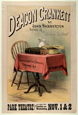 DEACON CRANKETT THEATER POSTER *2X3 FRIDGE MAGNET* JOHN HABBERTON PARK PLAY