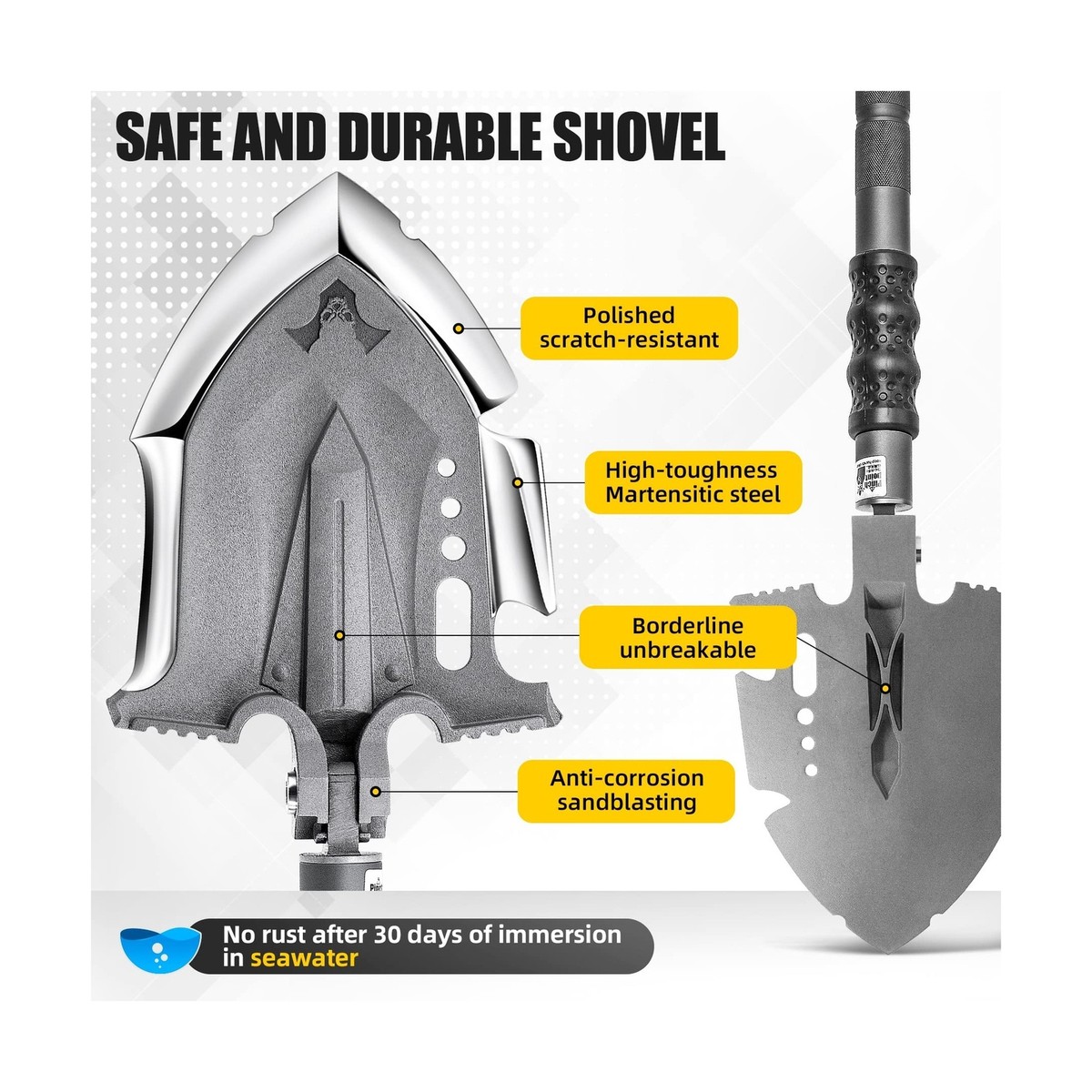 Zune Lotoo Survival Shovel Multitool 28 in 1 Luxury Kit, Tactical