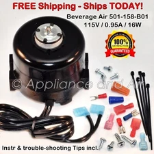 Beverage Air 501-158-B01, 115V 16W Condenser Fan Motor for Vending Ships TODAY!