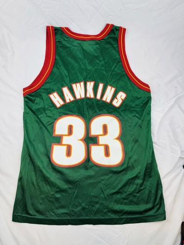 Camiseta de Colección Campeón NBA Seattle Sonics Hawkins #33 Camiseta Verde Talla 40 - Imagen 7 de 8