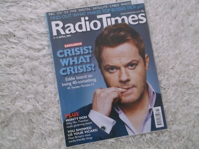 Radio Times 5-11 Apr 2003 Eddie Izzard feature BBC South edition.