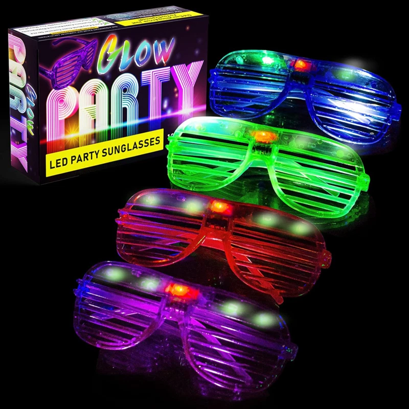 30 Pack LED Glasses, 5 Color Light Up Glasses Shutter Shades Glow Stic –   Online Shop