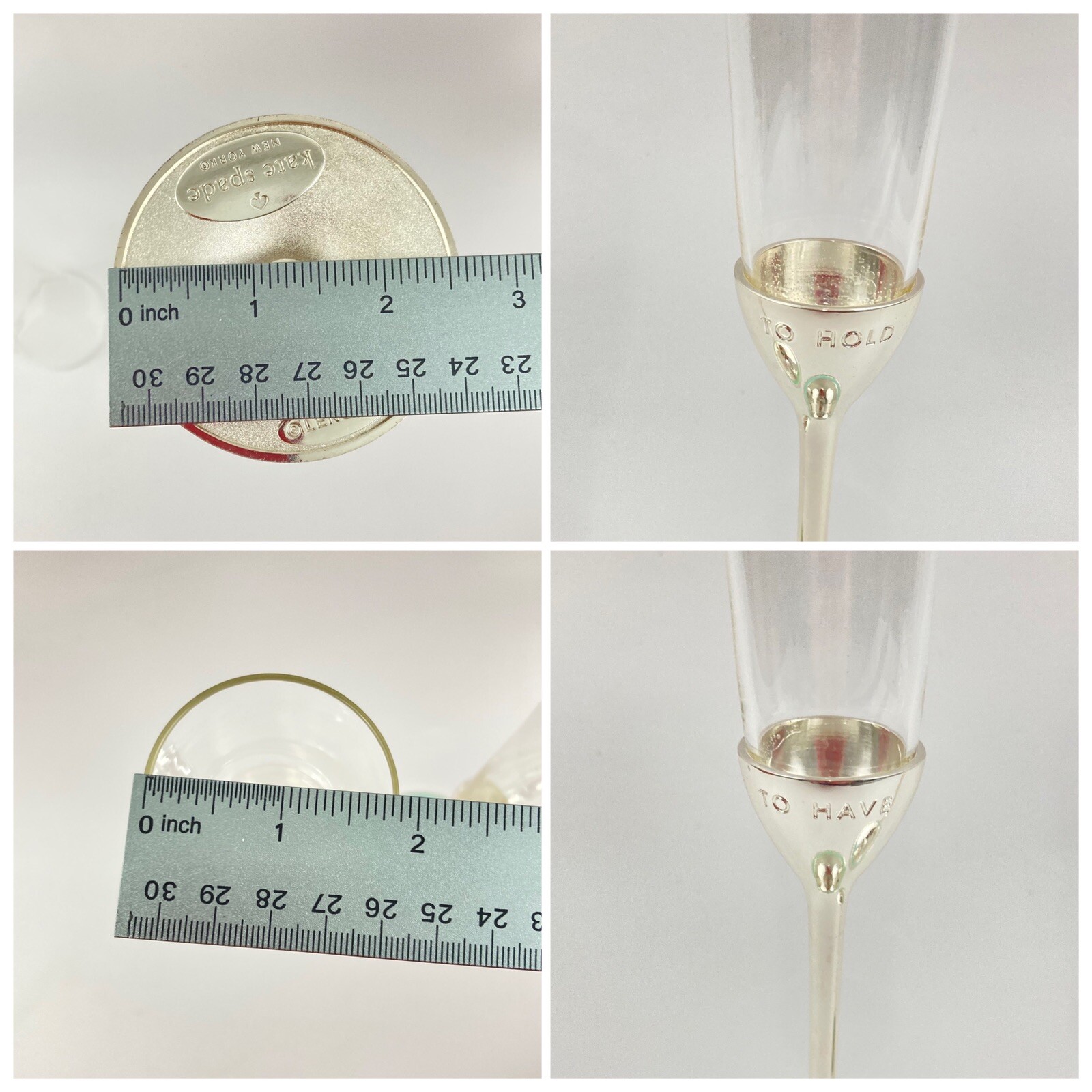 KATE SPADE / LENOX Take the Cake 6 oz Champagne Toasting Flutes Pair