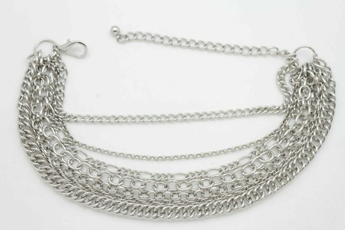 Hot Women Boot Bracelet Silver Metal Chain Shoe Charm Multi Strand SET PAIR 2PCS - Picture 4 of 24