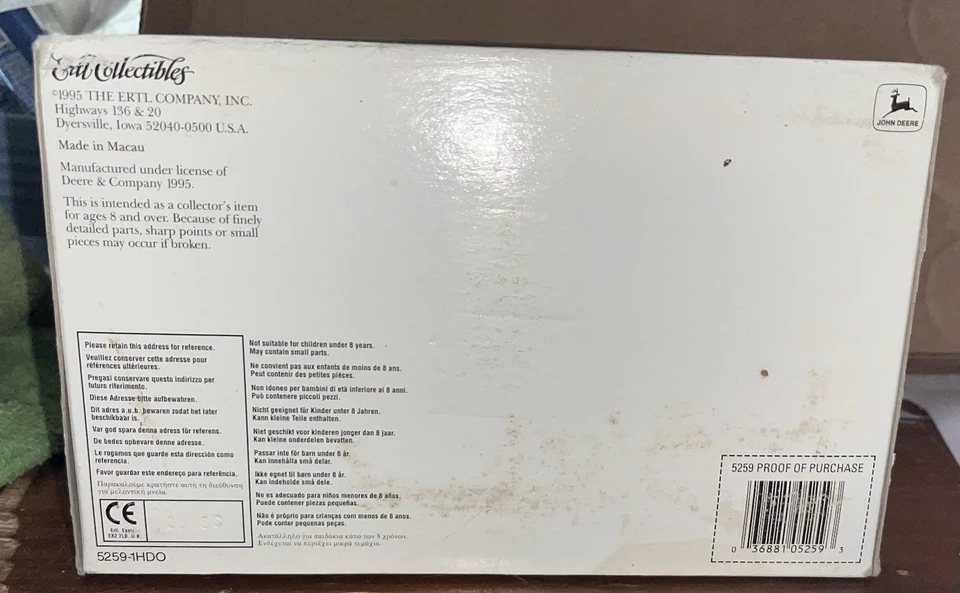 ERTL JOHN DEERE 8400 PRECISION #8 1/32 NIB TAPE UNCUT - Image 4 of 4