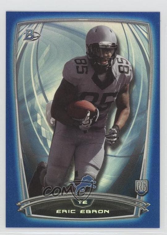 2014 Bowman Rookies Blue Rainbow Foil 184/499 Eric Ebron #53 RC 0f8