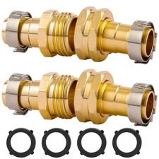 2-Set Garden Hose Repair Connector with Clamps for 3/4-Inch or 5/8-Inch