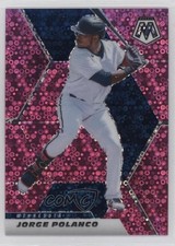 2021 Panini Mosaic Quick Pitch Pink Mosaic Prizm 12/20 Jorge Polanco #128 0c2