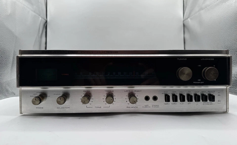 Sherwood S-8900A DynaQuad Receiver Silver Face Blue Display MADE IN USA READ - Image 3 of 4