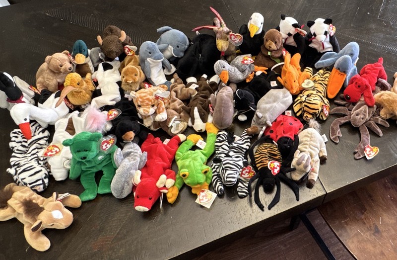TY Beanie Babies Assorted Stuffed Animals Wholesale Lot Excellent Condition 40+