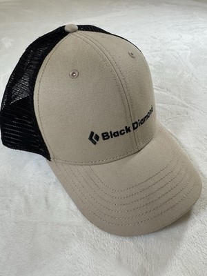Black Diamond Mesh Back Adjustable Trucker Hat Beige Black Outdoor One Size
