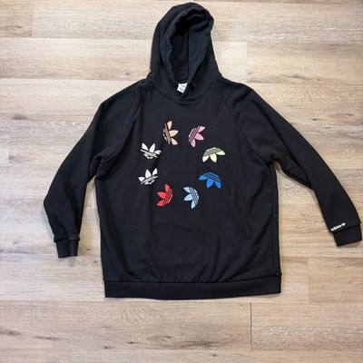 Adidas Pullover Hoodie Large Men's Adicolor Trefoil Sweatshirt Long Sleeve