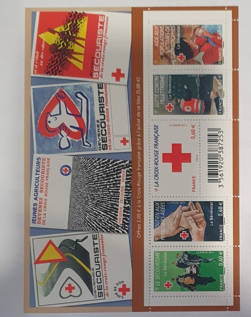 Bloc De Timbres France La Feuille F4621 Croix Rouge - 2011 - Neuf