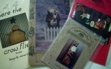 Lot of 4 primitive decor craft patterns Christmas Santa snowmen angels *C17